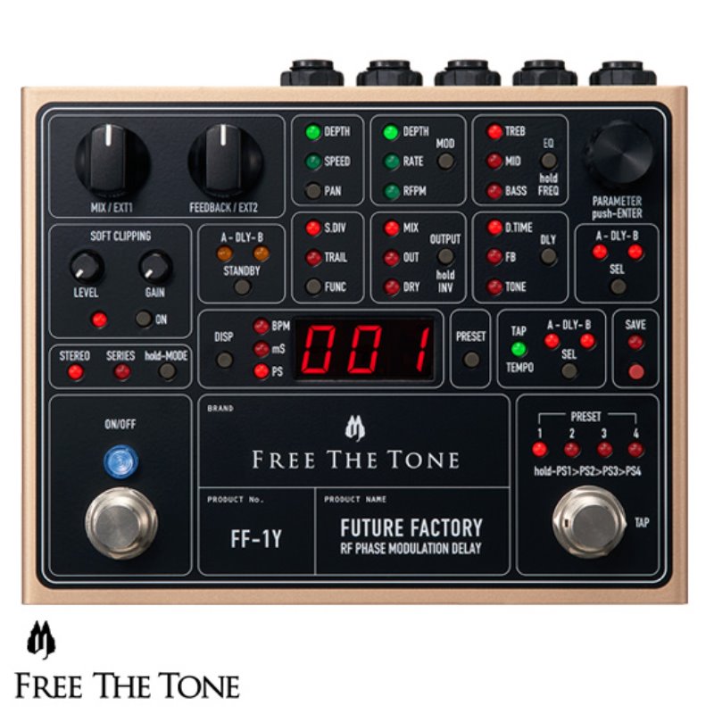 [Free The Tone] FF-1Y Future Factory, RF Phase Modulation Delay - 랜덤 변동 위상 변조 딜레이 페달