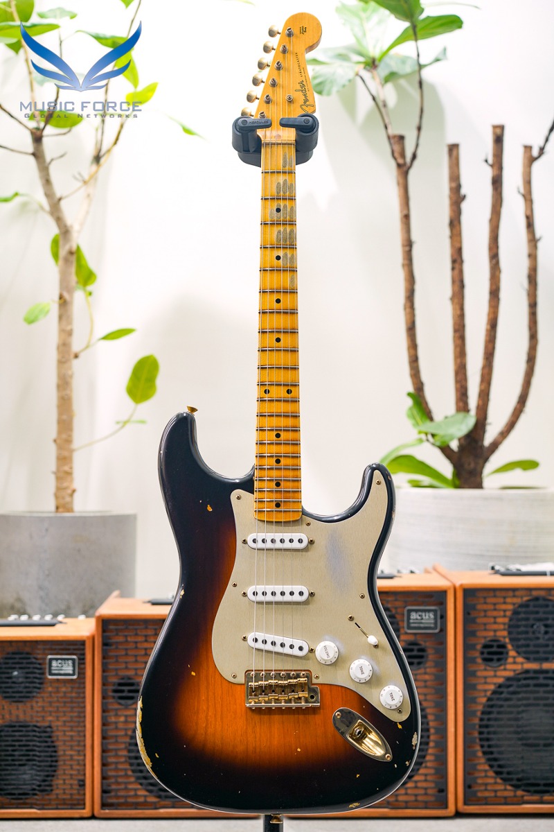 [2024 새봄맞이세일! (~5/31까지)]  Fender Custom Shop Limited Edition 1955 Strat Relic - Wide Fade 2 Tone Sunburst w/Gold Hardware (2021년산/신품) - CZ554670