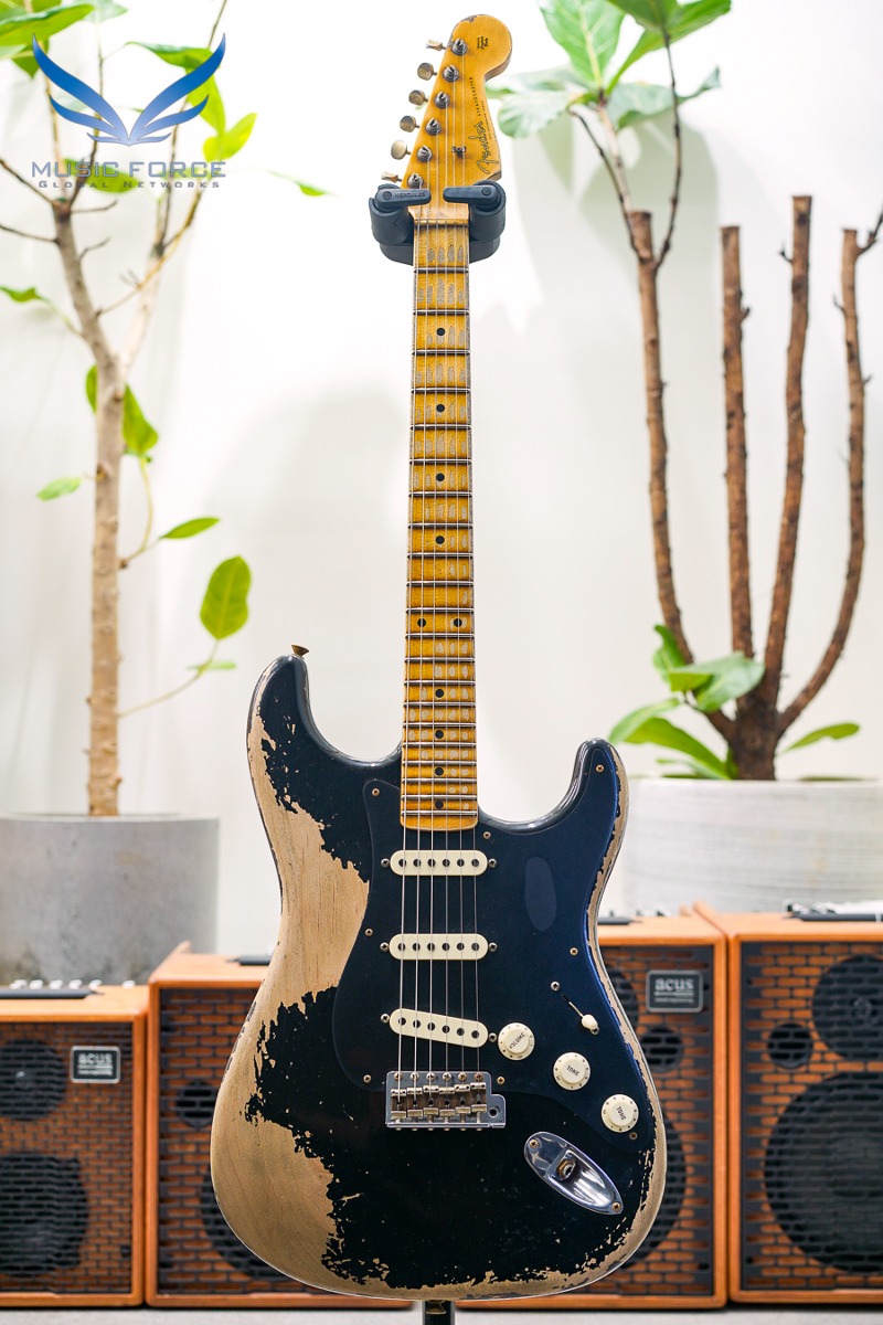 [2024 새봄맞이세일! (~4/30까지)]  Fender Custom Shop Limited Edition Poblano Strat Super Heavy Relic (Alder Body)-Aged Black w/Black Pickguard (2021년산/신품) - CZ556219