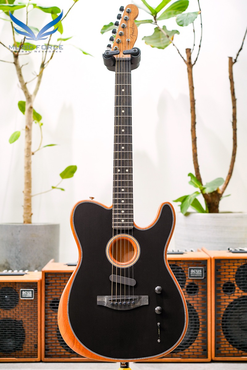 [구연식 특가세일!] Fender USA Acoustasonic Telecaster- Black w/Ebony FB (신품) 펜더 아메리칸 어쿠스타소닉 텔레캐스터 - 209334A
