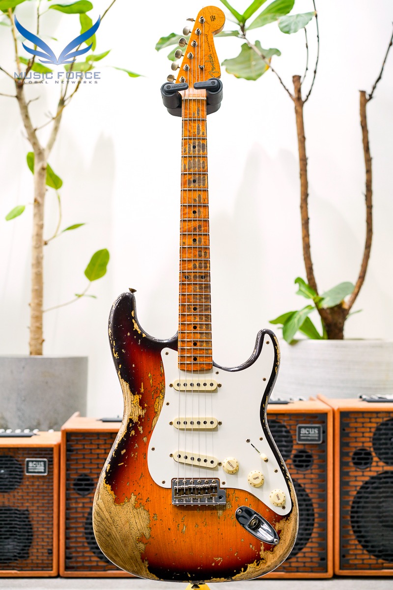 [2024 새봄맞이세일! (~4/30까지)] Fender Custom Shop Limited Edition Red Hot Strat Super Heavy Relic-Faded Aged Chocolate 3 Tone Sunburst w/AA Flame Maple Neck (2023년산/신품) - CZ573370