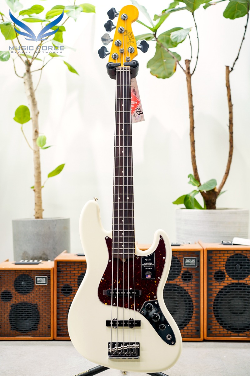 Fender USA American Professional II Jazz Bass V-Olympic White w/Rosewood FB (신품) 펜더 아메리칸 프로페셔널 II 재즈 베이스 5현 - US23115837