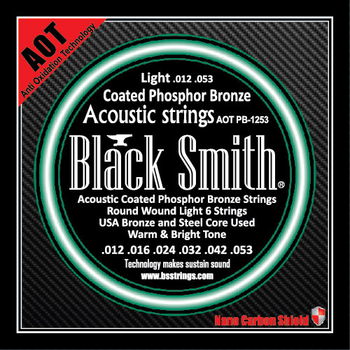 BlackSmith Acoustic Coated Phosphor Bronze Strings 012/053 AOT PB-1253
