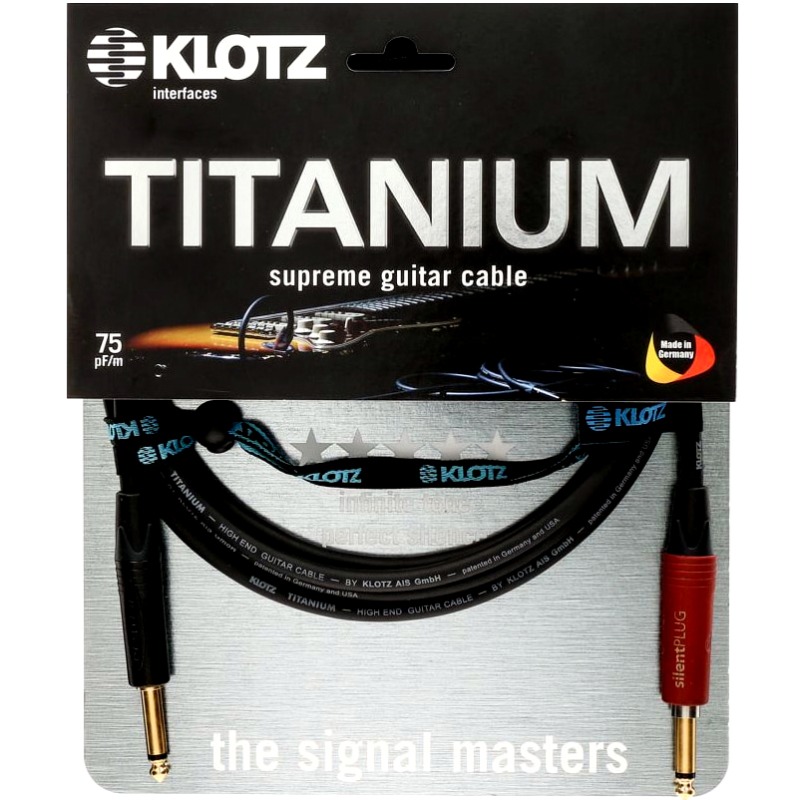 KLOTZ Titanium High-End Starquad 3M 클로츠 기타 케이블 (TSㅡ자:TSㅡ자, Neutrik 커넥터, 사일런트)